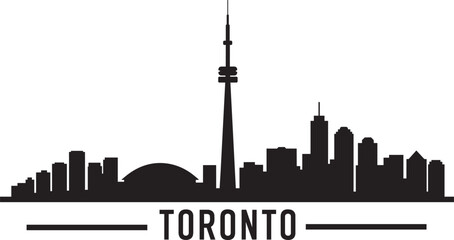 Fototapeta premium Toronto skyline silhouette with iconic tower and cityscape vector illustration with city