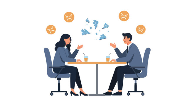 Business professionals having a heated argument in an office setting.