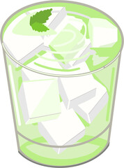 Refreshing glass of lime ade with ice cubes and mint leaf © 현진 송