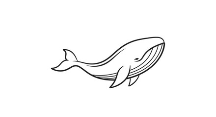 Obraz premium Minimalist Whale Illustration