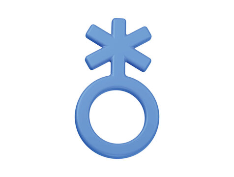 non binary gender symbol icon 3d render illustration isolated