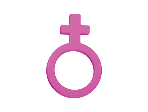 female gender symbol icon 3d render illustration isolated