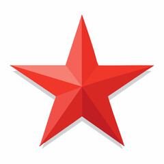 Obraz premium Red Five-Pointed Star with Shadow