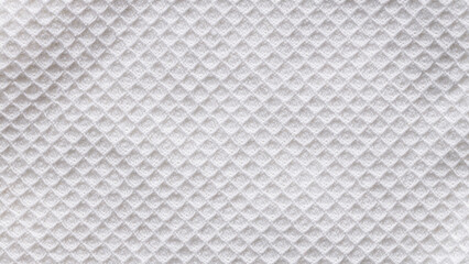 Fototapeta premium White waffle cotton fabric texture background with diamond pattern for clean soft textile backdrop