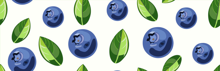 Obraz premium Blueberries seamless pattern. Berries texture. Food vector. Dessert wallpaper. Blueberries vector background. Hand drawn