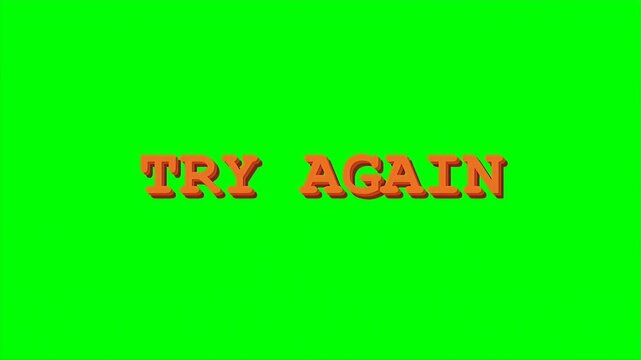 Retro eight bit pixel art style try again text message for vintage arcade video games and digital media