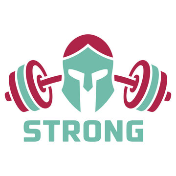 Strong logo with gladiator helmet and brackets