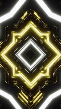 Geometric neon star and square pattern