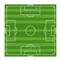 Top View Soccer Field Green Grass Lines White Markings © beni