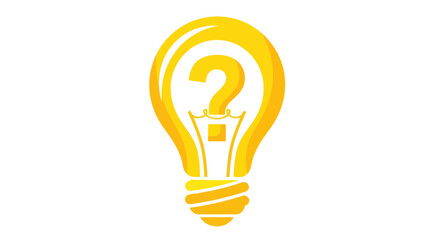 Yellow light bulb with question mark inside, symbol of idea, problem, solution, confusion © beni