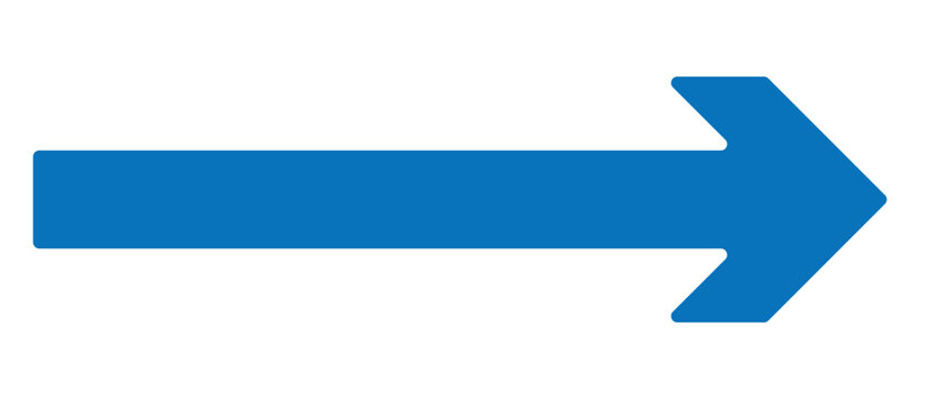 Blue Right Arrow Icon Set &ndash; Modern Directional Arrow Symbols in Flat Minimal Style for Navigation, UI, App, Web Interface and Forward Direction Concept
