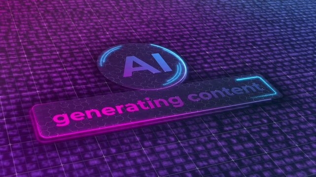 Video animation of a modern AI design icon with a glowing effect. Futuristic user interface in action, artificial intelligence system, advanced AI technology.