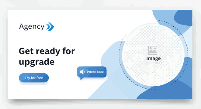 Web banner design for upgrade promotion with promo code