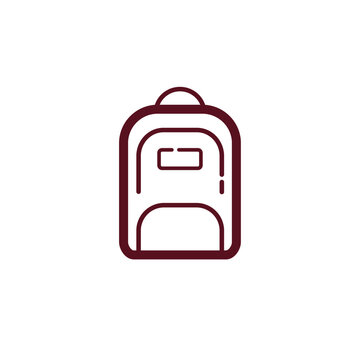School backpack line icon minimalist education and student bag symbol