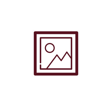 Picture frame line icon for photo gallery and canvas wall art