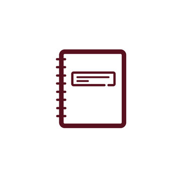Spiral notebook planner line icon for business and school supplies