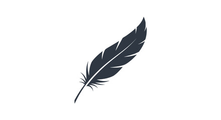Obraz premium Dark Feather Silhouette on White Background