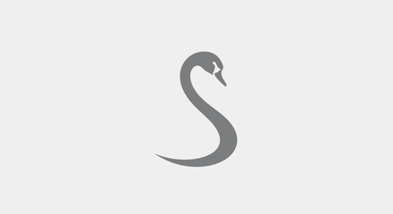 Fototapeta premium Elegant Swan Silhouette Vector Graphic, Graceful Bird Art