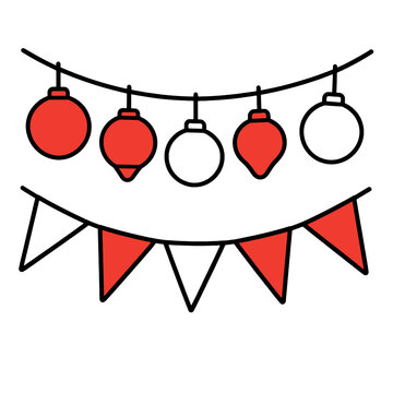Festive Holiday Lights and Bunting Icon