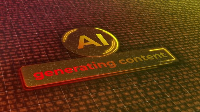 Video animation of a modern AI design icon with a glowing effect. Futuristic user interface in action, artificial intelligence system, advanced AI technology.