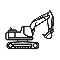 Naklejka premium Excavator icon vector on trendy design