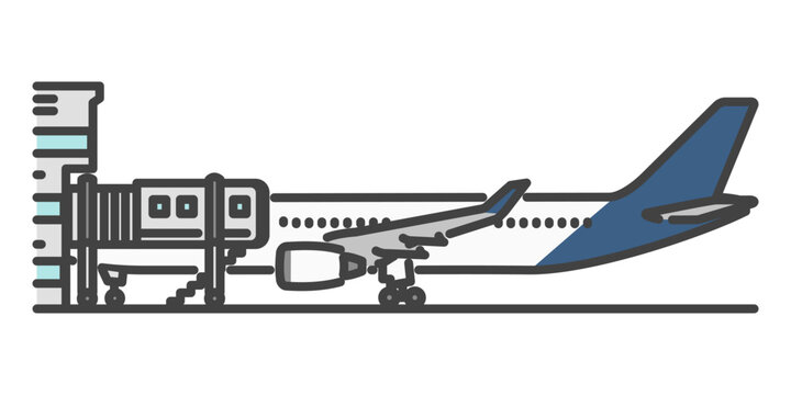 長距離国際線の旅客機 搭乗中 PBB ビジネス向け イラスト素材
