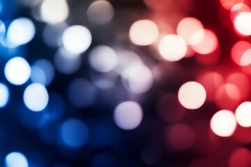 Fototapeta premium USA patriotic background. Abstract blurred background with colorful bokeh lights in shades of red, blue, and white creating a vibrant and dynamic visual effect