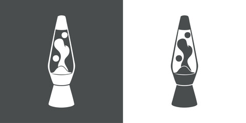 Logotipo con dibujo minimalista de una lámpara de lava estilo retro  © teracreonte