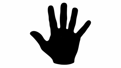 Obraz premium Human hand silhouette with fingerprint pattern forming on white background symbolizing identity and individuality