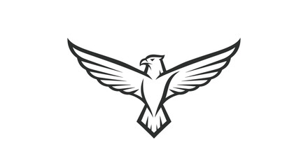 Fototapeta premium Stylized Eagle Logo Design, Bird of Prey Emblem, Freedom and Power Symbol
