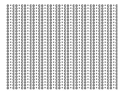 Typographic Map of the State Colorado (USA) with a pattern of capital letters that only show the postal code of the state