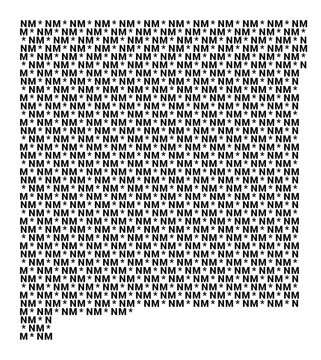 Typographic Map of the State New Mexico (USA) with a pattern of capital letters that only show the postal code of the state
