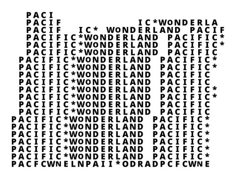 Typographic Map of the State Oregon (USA) with a pattern of capital letters showing another Nickname of the state