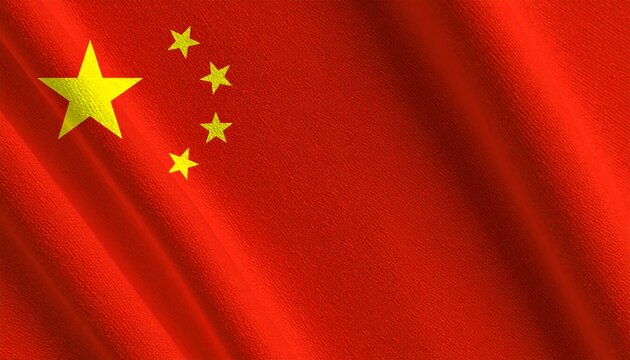 National Flag of China with Red Field and Yellow Stars