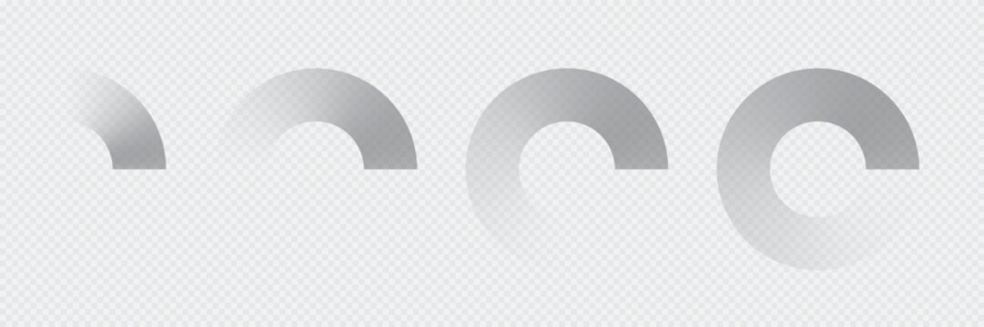 Set of circles with gradient frame line as a buffering icons. Vector illustration