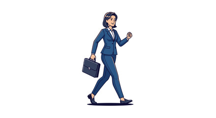 Fototapeta premium Businessman Walking with Briefcase and Phone.
