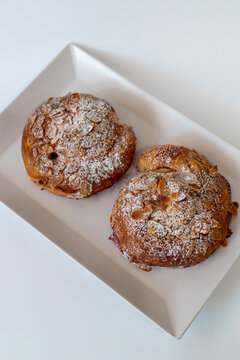 Almond Croissants with Powdered Sugar