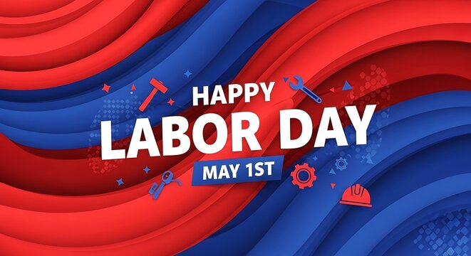 Happy labor day may 1st celebration background