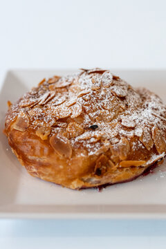 Almond Croissants with Powdered Sugar