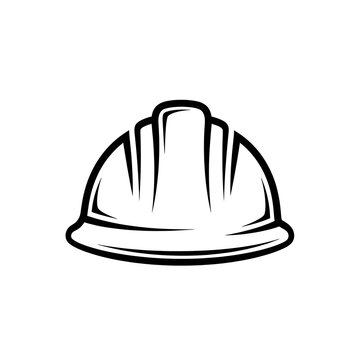 Black and white hard hat icon