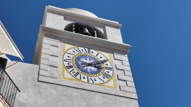 Clock Tower on the Piazzetta in Capri Town, Capri Island, Italy