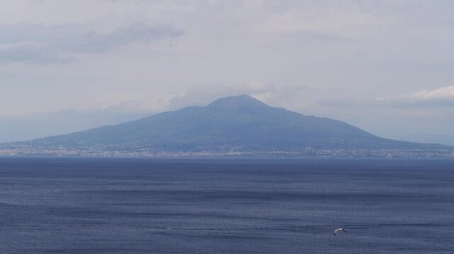 Panoramic View of Mount Vesuvius over the Gulf of Naples, Italy
