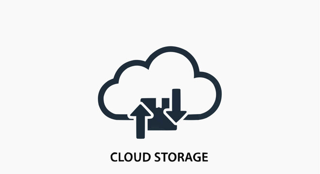 Modern cloud computing technology logo design featuring a digital network icon as a professional business strategy symbol for internet communication and web computer services