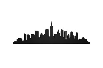 Fototapeta premium New york city skyline silhouette on transparent background