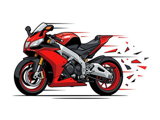 Obraz premium Dynamic red sport motorcycle vector illustration in motion.