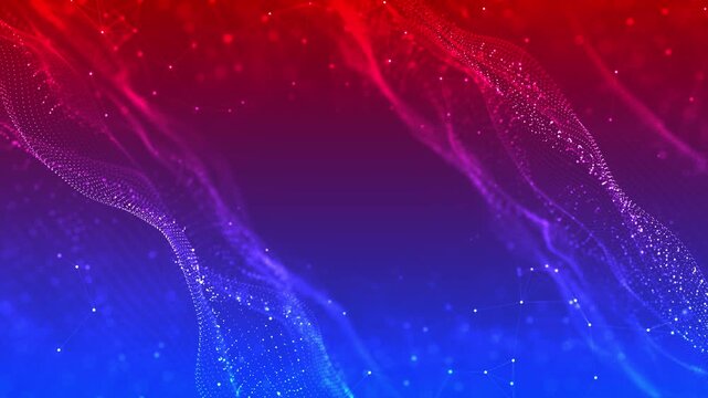Technology wave of particles Big Data. abstract dark blue fast moving binary computer data. High speed motion, artificial intelligence, Technology, machine learning, futuristic data flow blockchain