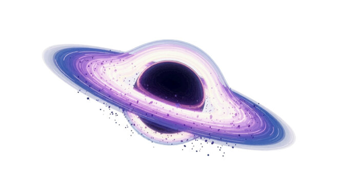 Vector illustration&nbsp;of black hole with accretion disk on a transparent background