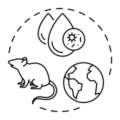 Fototapeta premium Reservoir blue gradient concept icon. Disease transmit, pathogen spread. Global environment. Round shape line illustration. Abstract idea. Graphic design. Easy to use in brochure, article
