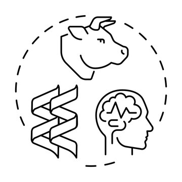 Prions blue gradient concept icon. Infectious proteins, neurodegenerative diseases. Genetic material. Round shape line illustration. Abstract idea. Graphic design. Easy to use in brochure, article