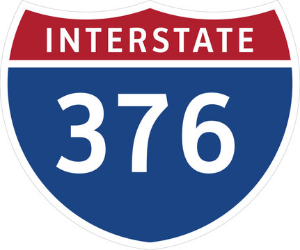 I-376 Interstate Highway System Design Sign Clipart Icon Transparent Background